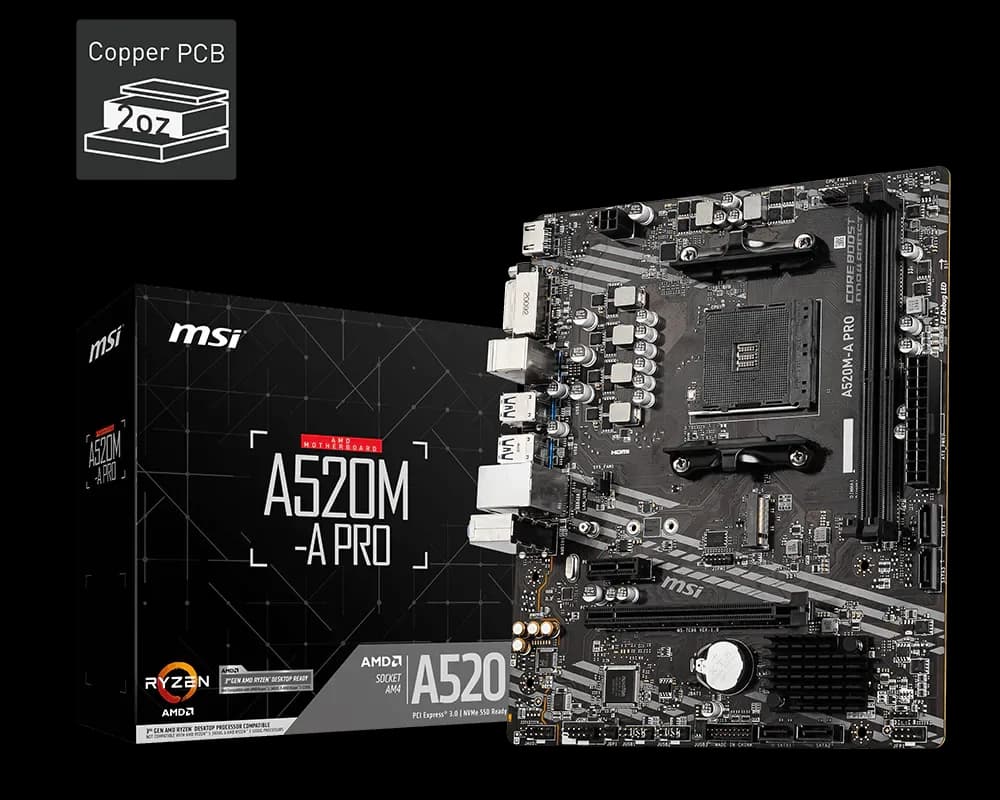 Carte Mere MSI A520M-A Pro Ryzen AMD