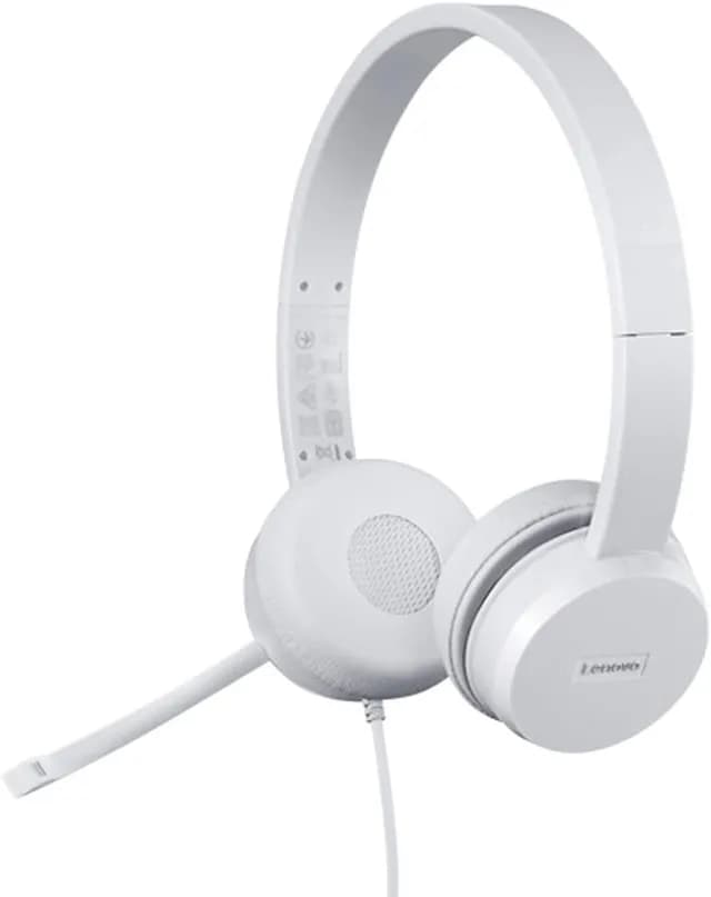 Casque USB Stereo Lenovo 110 Blanc