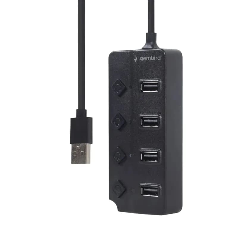 Hub USB 2.0 4 Ports Gembird avec Interrupteur