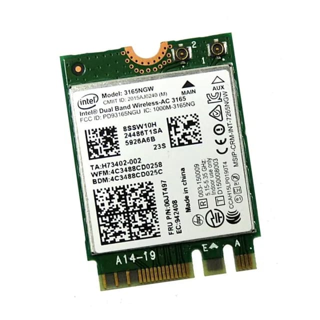 Carte Wi-Fi Intel Wireless-AC 3165 - 3165NGW